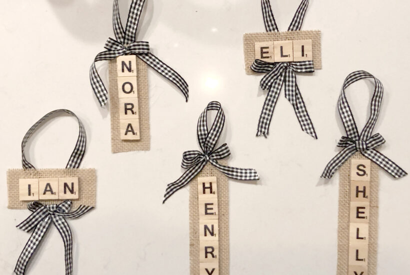 diy scrabble name ornaments